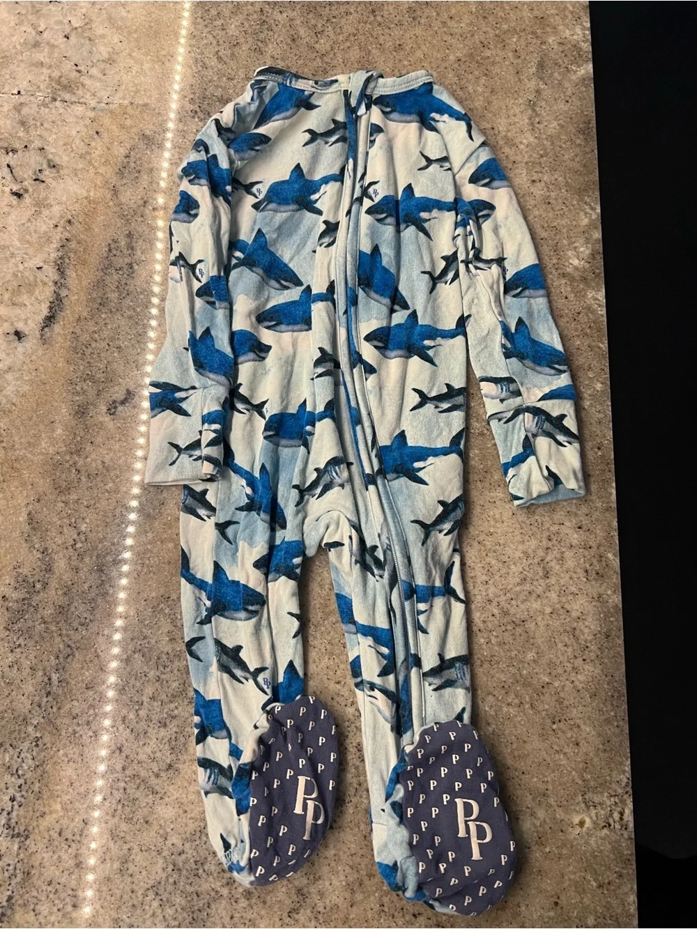 Posh Peanut Shark Bamboo Convertible Zippered One Piece